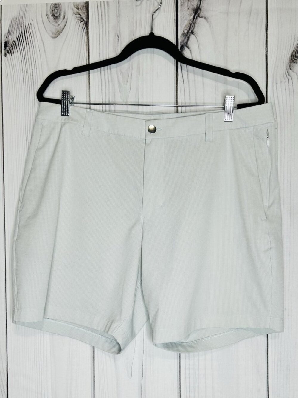 Lululemon Commission Short Sz 36 x 7 Gray Textured Grid Performance Golf LM7ARWS